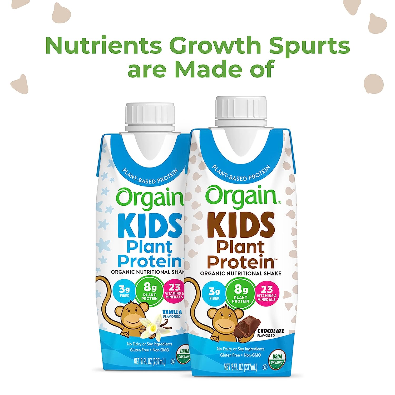 Orgain Organic Kids Vegan Protein Nutritional Shakes, Chocolate - 8g of Protein, Contains Fiber and 23 Vitamins and Minerals, Plant Based, No Gluten or Soy, Non-GMO, 8 Fl Oz (Pack of 12) - Image 5